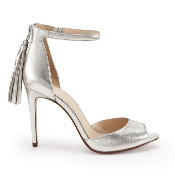 Botkier Anna Silver Leather Ankle Strap High-Heel Sandals 9.5 - Picture 13 of 13